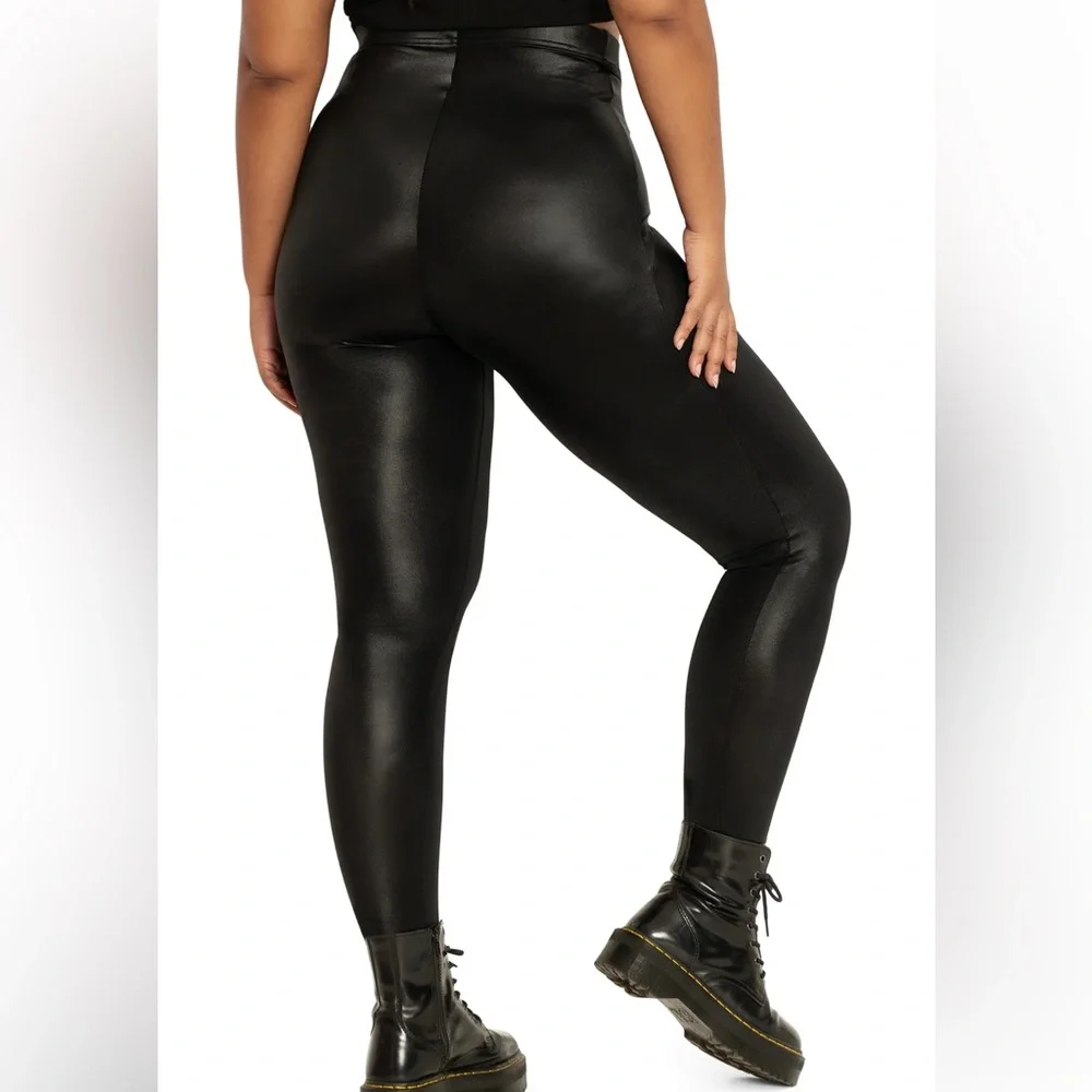 Blackmilk Wet Look High Waisted Pocket Black Leggings Small - Picture 7 of 11